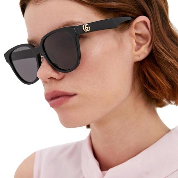 NEW GUCCI GG0960SA 001 BLACK GREEN WOMEN’S SUNGLASSES GUCCI - Picture 4 of 15